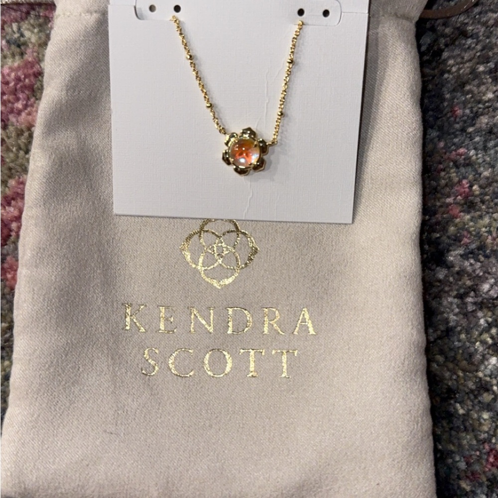 Kendra Scott Gold Necklace with Fiery Gem